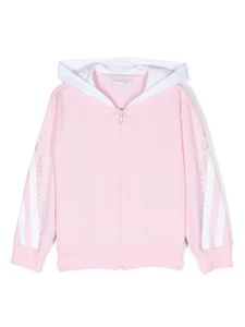 Monnalisa hoodie rayé à ornements - Rose