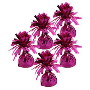 Ballon gewichtjes - 5x - fuchsia - 170 gram - gewichtjes voor helium ballontrosjes