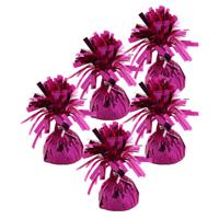 Ballon gewichtjes - 5x - fuchsia - 170 gram - gewichtjes voor helium ballontrosjes