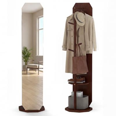 Volledige Llichaams Spiegel met Standaard Draaibare Garderobe met Kleedspiegel