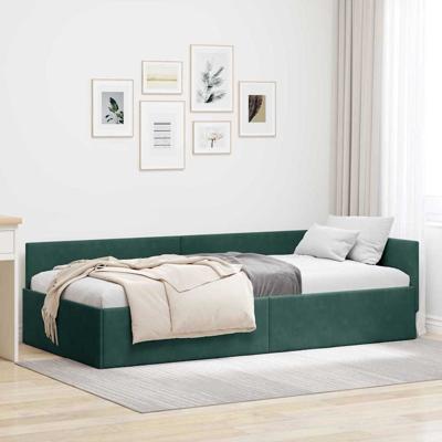 Hoekbedframe Anders met hoofdeinde Donkergroen 100 x 200 cm