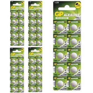 50 Stuks (5 Blisters a 10st) - GP 186A, LR43, AG12, D186, L1142, V12GA 1.5v Alkaline knoopcel batterij