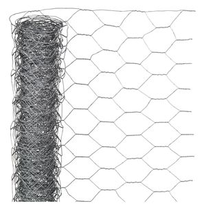 Schermgaas - grijs - verzinkt staal - 50 x 1000 cm - zeskantig maaswijdte 25 x 25 mm - Gaas