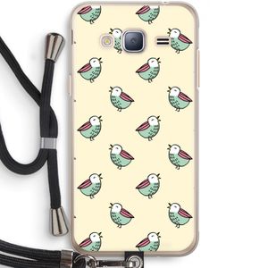 Vogeltjes: Samsung Galaxy J3 (2016) Transparant Hoesje met koord