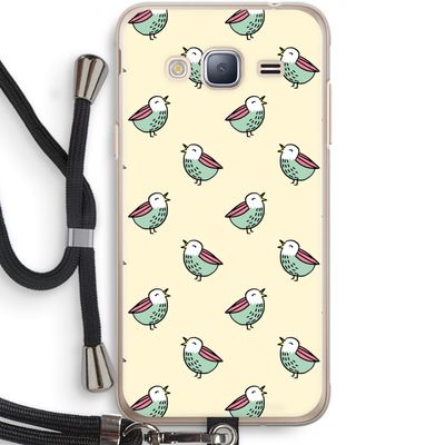 Vogeltjes: Samsung Galaxy J3 (2016) Transparant Hoesje met koord