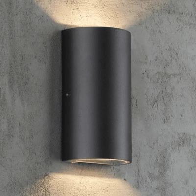 Buitenlamp led &apos;Rold&apos; warm wit up down zwart metaal