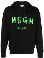 MSGM hoodie en coton à logo imprimé - Noir - thumbnail