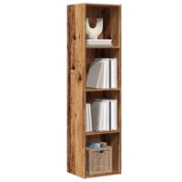 Boekenkast/tv-meubel 36x30x143cm bewerkt hout oud houtkleurig