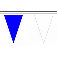 Luxe blauw met witte vlaggenlijn 20 meter - thumbnail