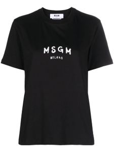 MSGM t-shirt en coton à logo imprimé - Noir