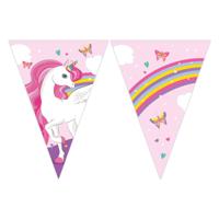 Globos Papieren vlaggenlijn fsc eenhoorn regenboog kleuren, 3mtr.