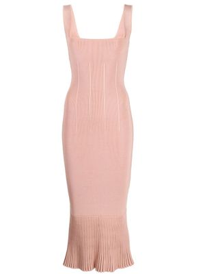 Galvan London robe Atalanta mi-longue à ourlet péplum - Rose