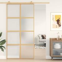 VidaXL Schuifdeur 102,5x205 cm mat esg-glas en aluminium goudkleurig VidaXL Schuifdeur 102,5x205 cm mat esg-glas en aluminium goudkleurig