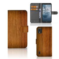 Nokia C2 2nd Edition | Book Style Case | Donker Hout