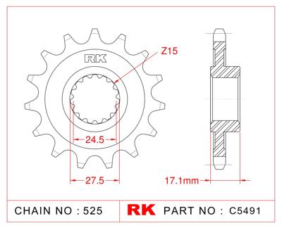 RK Sprocket 525 16z standard