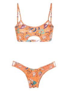 Amir Slama bikini à imprimé graphique - Orange