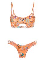 Amir Slama bikini à imprimé graphique - Orange