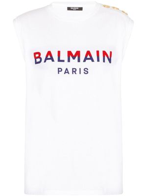 Balmain débardeur à logo floqué - Blanc