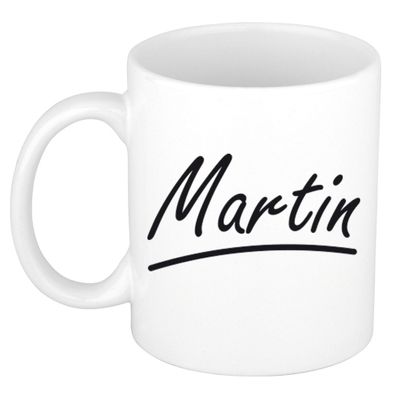 Naam cadeau mok / beker Martin met sierlijke letters 300 ml