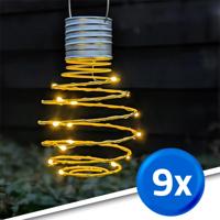 Solar led hanglamp fiesta yellow op zonne energie - set van 9