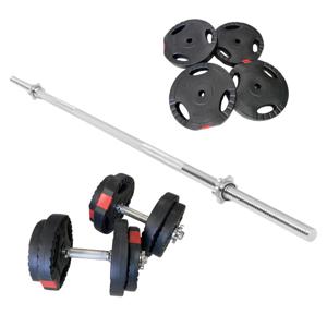 Gorilla Sports Halterset 60 kg - Gripper Kunststof - Halter met Gewichten - 30 mm