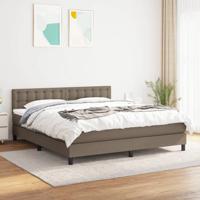 Boxspring met matras stof taupe 180x200 cm