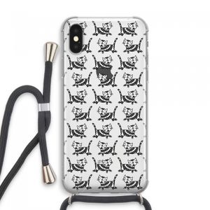Zwarte poes: iPhone XS Max Transparant Hoesje met koord
