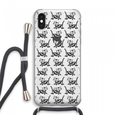 Zwarte poes: iPhone XS Max Transparant Hoesje met koord