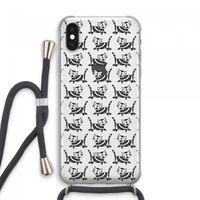 Zwarte poes: iPhone XS Max Transparant Hoesje met koord