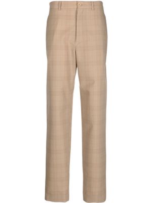 LEMAIRE pantalon taille-haute à carreaux - Marron
