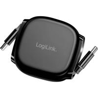 LogiLink CU0500 USB-C-kabel USB 2.0 USB-C stekker 1.00 m Zwart Stekker past op beide manieren, Om te ontdraaien
