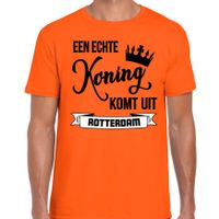 Oranje Koningsdag t-shirt - echte Koning komt uit Rotterdam - heren - thumbnail