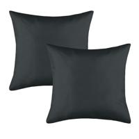 Stof Textile sierkussen Hawaii - 2x - antraciet - 40 x 40 cm - bank kussens - polyester