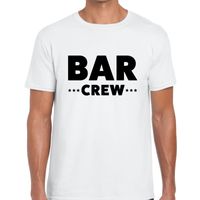 Bar crew / personeel tekst t-shirt wit heren - thumbnail