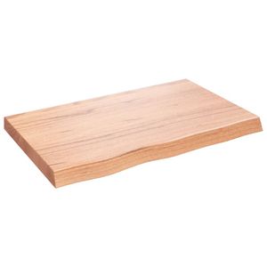 Wandschap 80x50x6 cm behandeld massief eikenhout lichtbruin