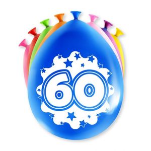 Party Ballonnen Hoera 60 Jaar - 8 Stuks