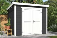 Outdoor Life Products | Tuinhuis Mila 250 x 250 | Gecoat | Carbon Grey-Wit - thumbnail