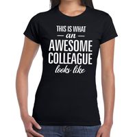 Awesome Colleague tekst t-shirt zwart dames