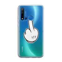 Middle finger black: Huawei P20 Lite (2019) Transparant Hoesje