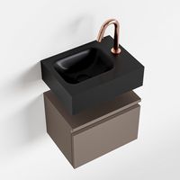 Toiletmeubel Mondiaz Andor | 40 cm | Meubelkleur Smoke | Lex vrijhangend wastafel Urban Links | 1 kraangat