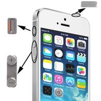 3 in 1 voor iPhone 5S (oorspronkelijke Mute Original Power + oorspronkelijke Volume) knop Kit legering Material(Silver)