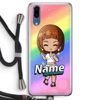 Chibi Maker vrouw: Huawei P20 Transparant Hoesje met koord