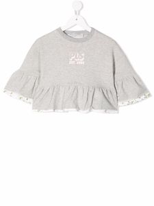 Philosophy Di Lorenzo Serafini Kids sweat à bords volantés - Gris