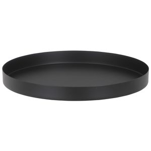 Kaarsenbord/kaarsenplateau zwart metaal rond 24 cm