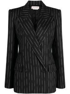 Alexander McQueen blazer rayé à boutonnière croisée - Noir