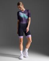 2XU Trisuit Aero Hex korte mouw Midnight/Grape Fizz Dames M - thumbnail