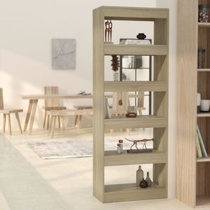 Boekenkast/kamerscherm 60x30x166 cm spaanplaat sonoma eiken