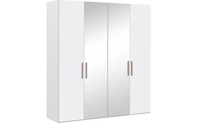 Goossens Kledingkast Easy Storage Ddk, Kledingkast 203 cm breed, 220 cm hoog, 2x draaideur en 2x spiegel draaideur midden