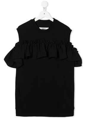 MM6 Maison Margiela Kids robe-sweat à épaules dénudées - Noir