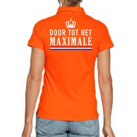 Koningsdag polo t-shirt oranje Door tot het maximale voor dames 2XL  - - thumbnail